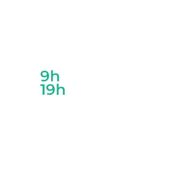 Relógio a indicar horário de urgências das 9h às 19h